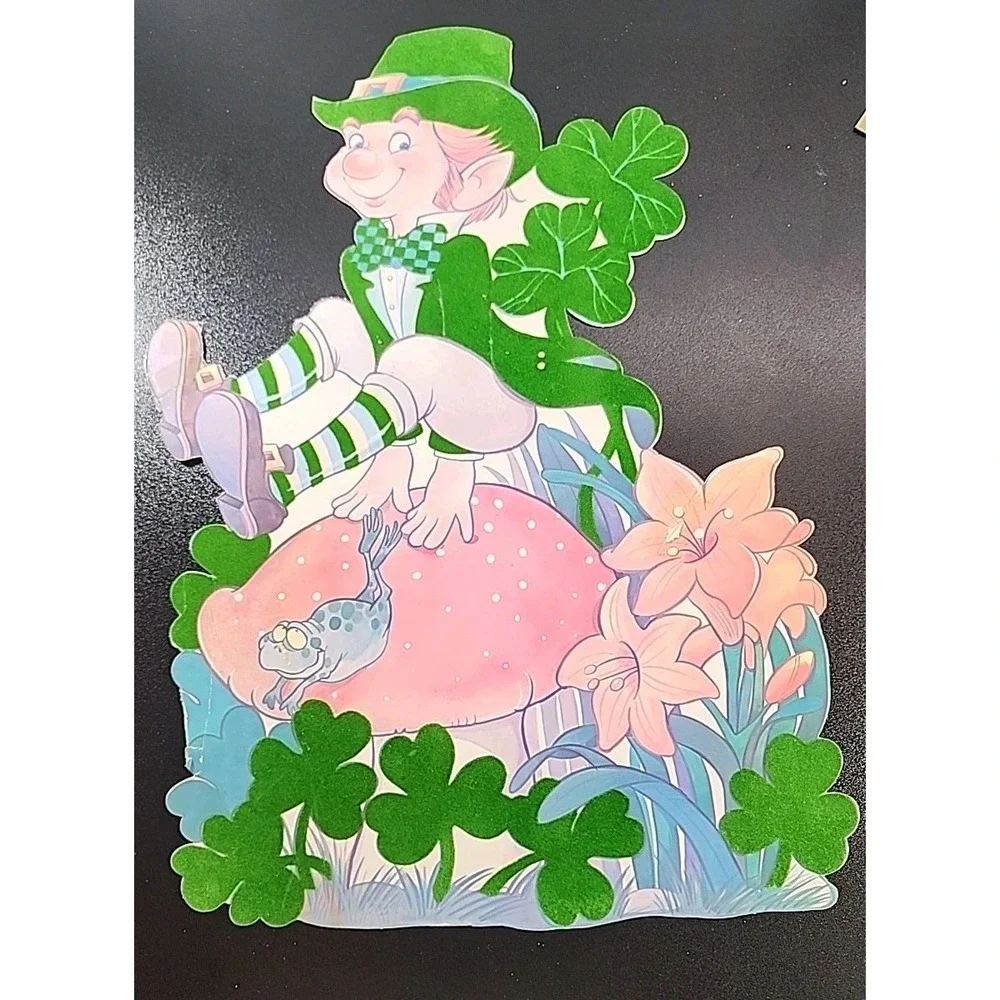 VINTAGE ST.‎ PATRICK'S DAY IRISH DIE CUT Dancing LEPRECHAUN